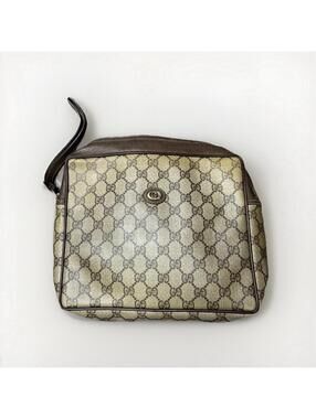 Rare Vintage GUCCI GG Monogram Plus WRISTLET Clutch Bag Purse Handbag Designer